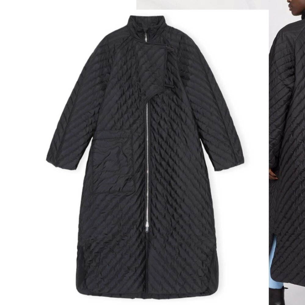 Ganni Swing Winter Padded QuiltedDesigner Coat Women